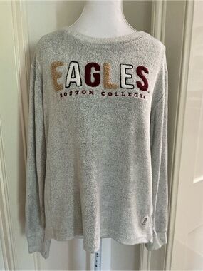 Pressbox Gray Heather 'EAGLES' Boston College Crewneck Sweater